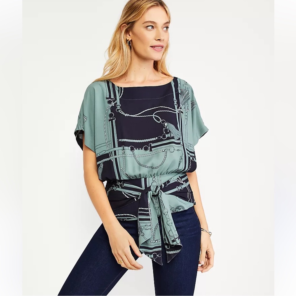 Ann Taylor‎ Equestrian Tie Dolman Sleeve Top. Size XXS (212)